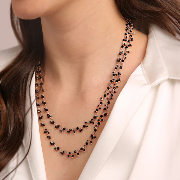 Bronzallure Scattered Black Spinel Necklace – The Vault Jewelry