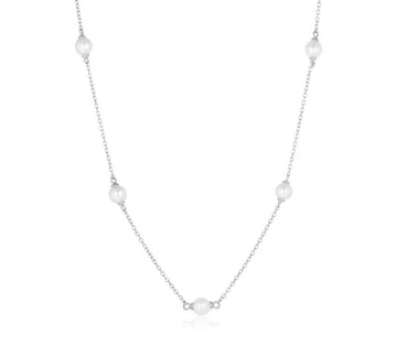 Sif Jakobs Sterling Silver Padua Clinque Pearl Necklace