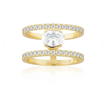Sif Jakobs Gold Elisse Carezza Grande Ring Size 8.5