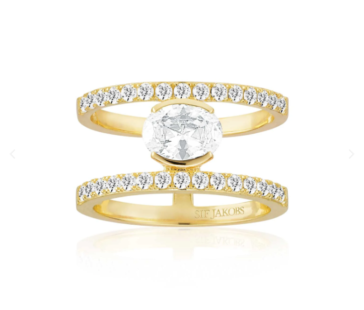 Sif Jakobs Gold Elisse Carezza Grande Ring Size 8.5