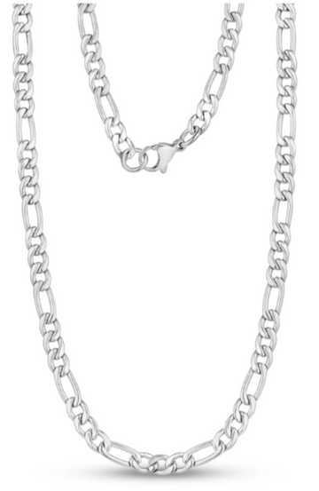 A.R.Z Steel 5mm Figaro Link Chain 24 Inches