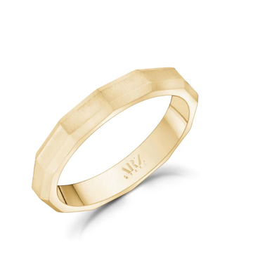 ARZ Gold Matte 4mm Facetted Band Size 10