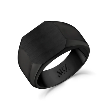 ARZ Black Signet Ring Size 8
