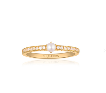 Sif Jakobs Gold Ellera Perla Uno Pearl Ring Size 6