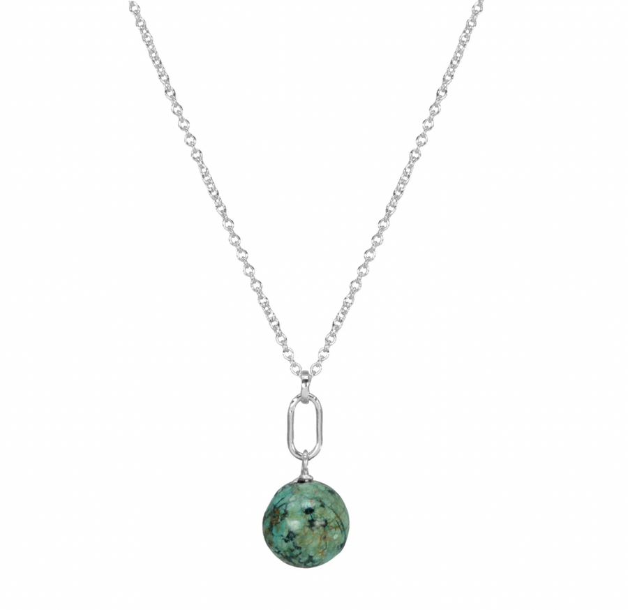 Dogeared Silver December Birthstone Turquoise Necklace