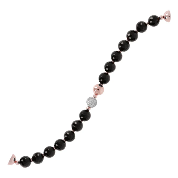 Bronzallure Black Onyx Magnetic Ball Bracelet