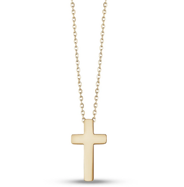 A.R.Z Steel Mini Gold Cross Pendant with Chain 17 Inches