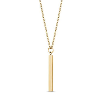 A.R.Z Steel Gold Bar Pendant with 24