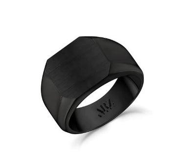 ARZ Black Matte Signet Ring Size 9