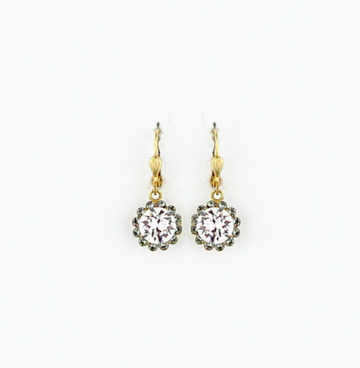 La Vie Parisienne Gold Crystal Halo Drop Earrings