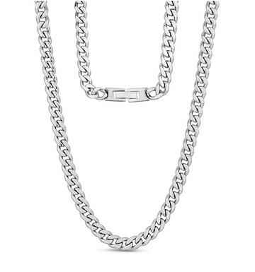 ARZ 6mm Steel Cuban Necklace 20 Inches