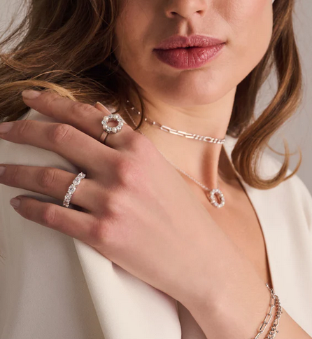 Sif Jakobs Silver 'Biella Perla' Ring Size 7.5