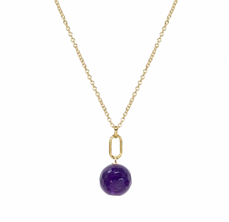 Dogeared Gold February Birthstone Amethyst Necklace