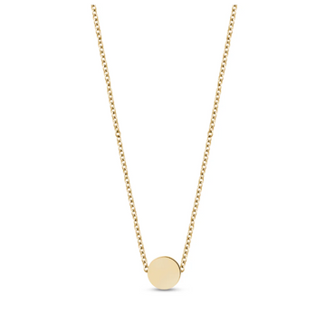 ARZ Steel Gold Small Disc Necklace