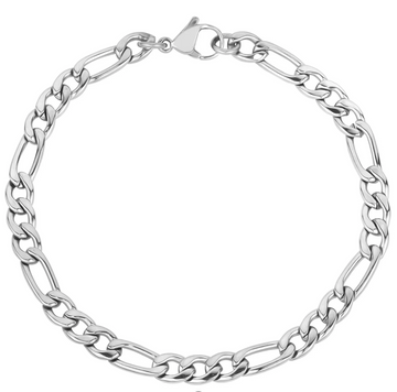 A.R.Z Steel 5mm Figaro Link Bracelet 7.5 Inches