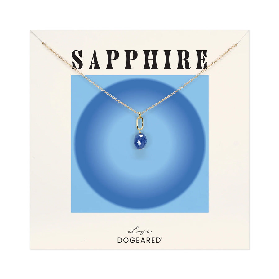 Dogeared Gold September Birthstone Sapphire Necklace