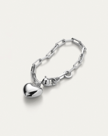 Jenny Bird Silver Puffy Heart Bracelet