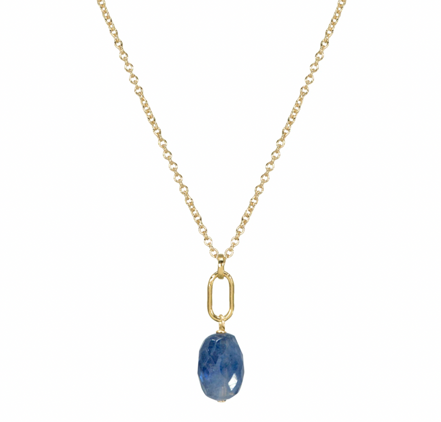 Dogeared Gold September Birthstone Sapphire Necklace