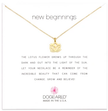 Dogeared Gold New Beginnings Lotus Necklace