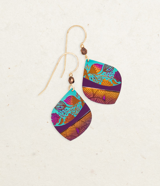 Holly Yashi Amber Wave Teal Purple Lani Earrings The Vault Jewelry Halifax