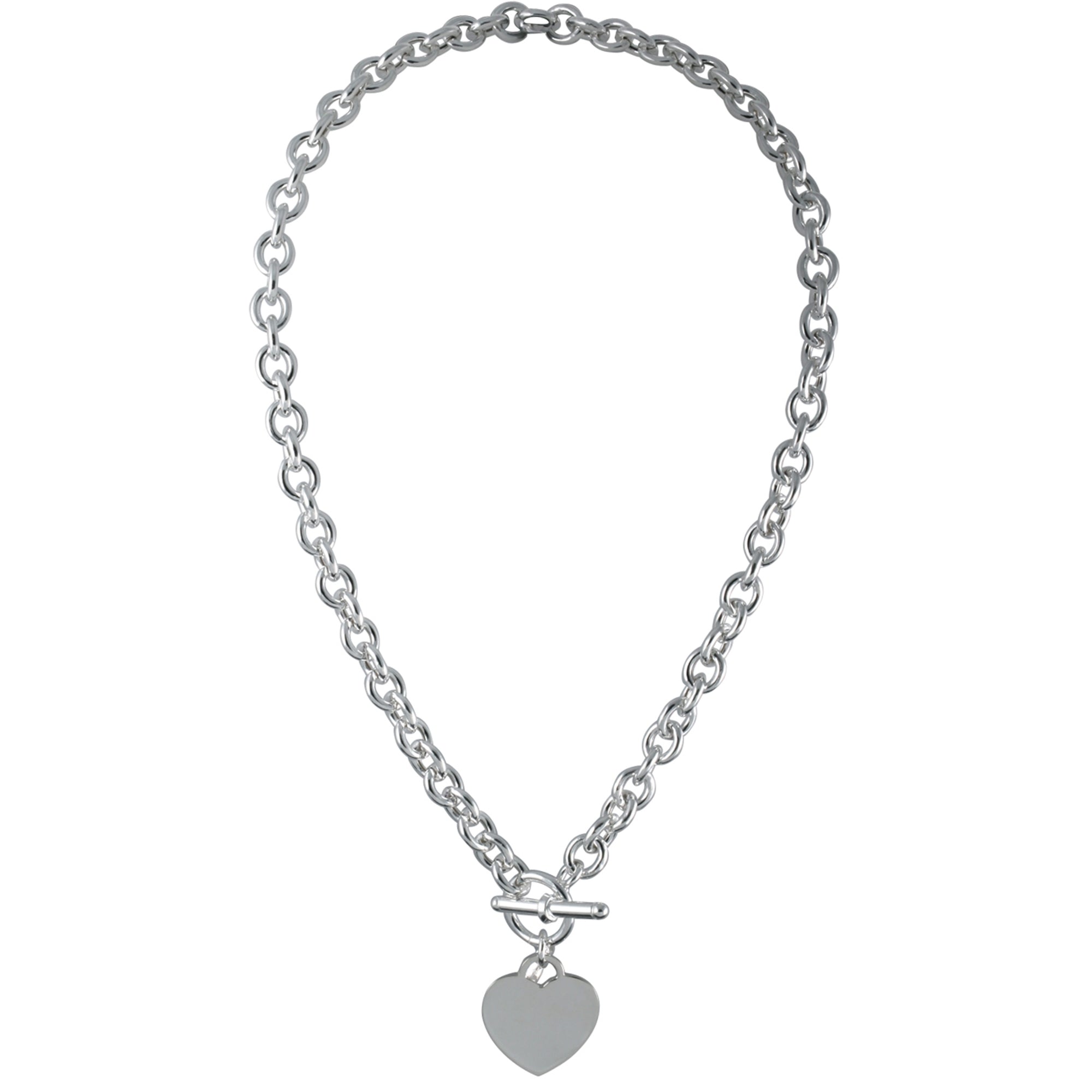 Marseille Silver Toggle Heart Clasp Chain Necklace – The Vault
