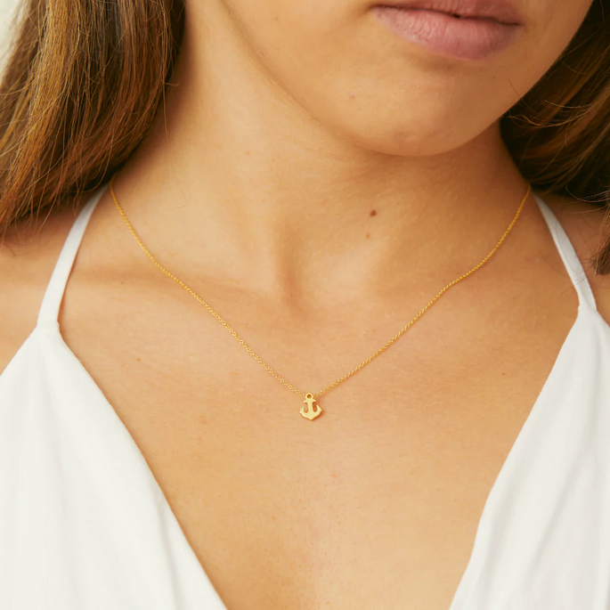 Dogeared Gold Friendship Anchor Necklace