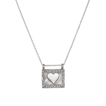 Satya Silver Rectangle Heart Necklace