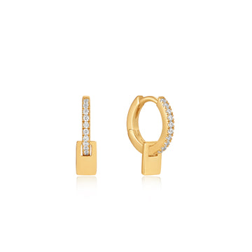 Ania Haie Gold Glam Pendant Huggie Hoops Earrings