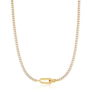 Ania Haie Gold Dusk till Dawn Sparkle Chain Interlock Necklace