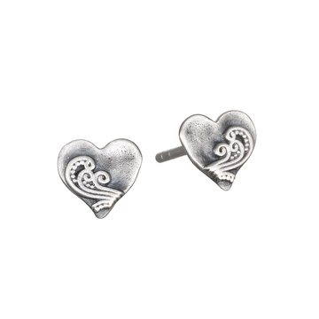 Satya Silver Heart Paisley Stud Earrings