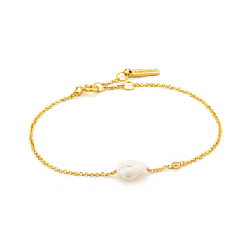 Ania Haie Shiny Gold Pearl Bracelet