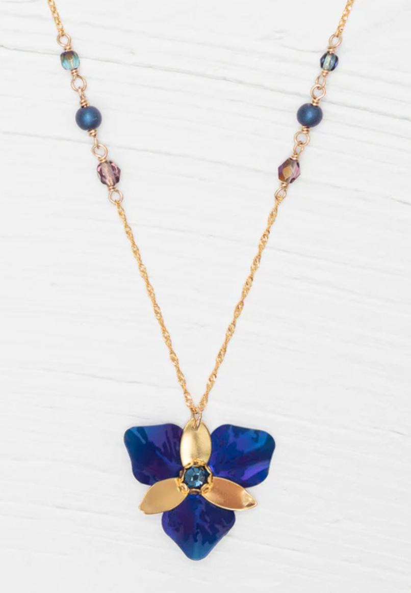 Holly Yashi Velvet Indigo Orla Pendant Necklace