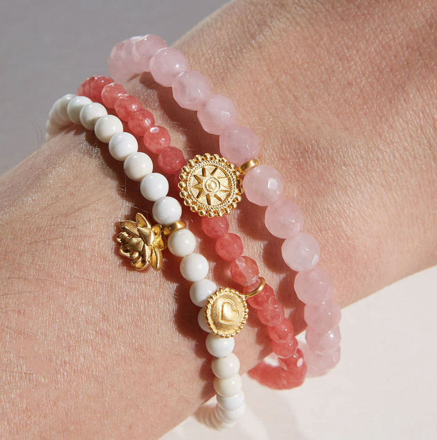 Satya Rose Quartz Mandala Stretch Bracelet