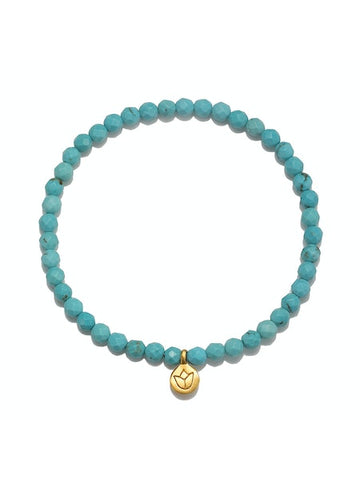 Satya Turquoise Faceted Lotus Stretch Bracelet