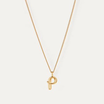Jenny Bird Small Gold Monogram P Necklace