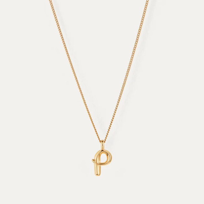 Jenny Bird Small Gold Monogram P Necklace