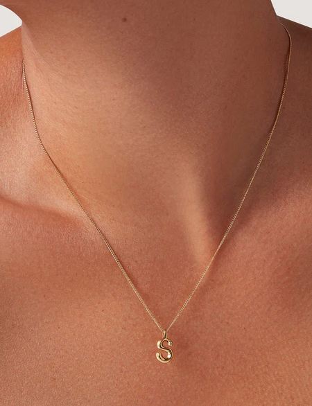 Jenny Bird Small Gold Monogram S Necklace