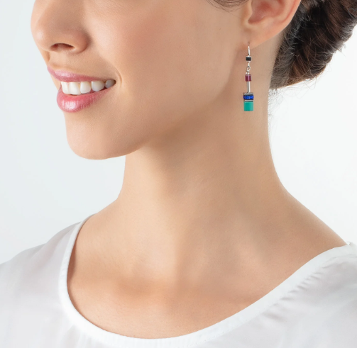 Coeur De Lion GeoCUBE Iconic Turquoise Lilac Earrings