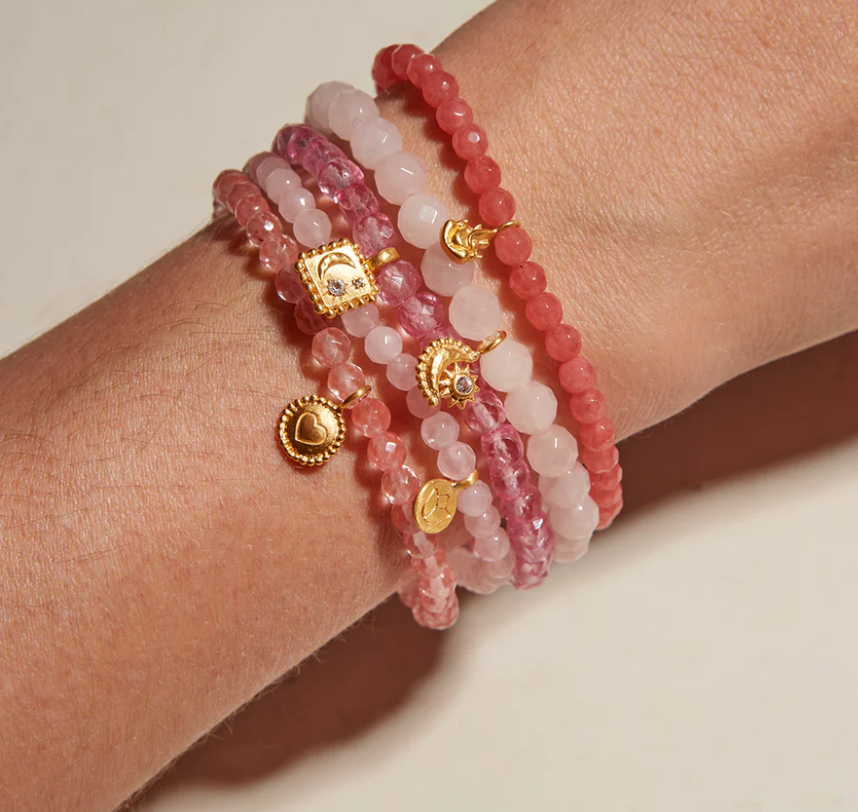 Satya Pink Topaz Celestial Charm Stretch Bracelet