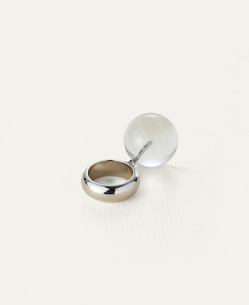 Jenny Bird Silver Lyra Ring Size 7