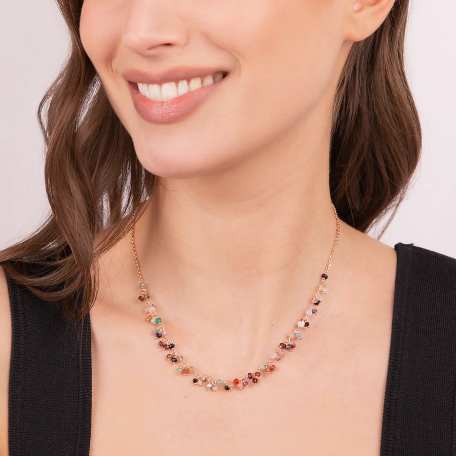 Bronzeallure Scattered Natural Stones Necklace