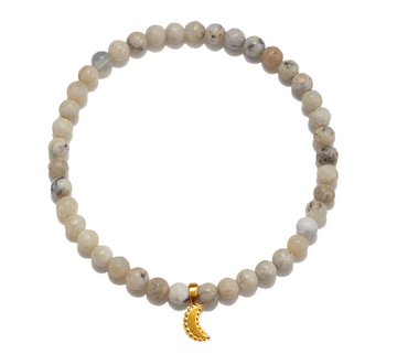 Satya African Opal Moon Stretch Bracelet