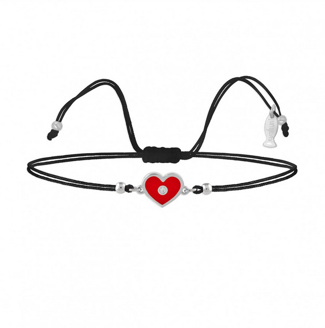 Kushuni Sterling Silver Heart Bracelet