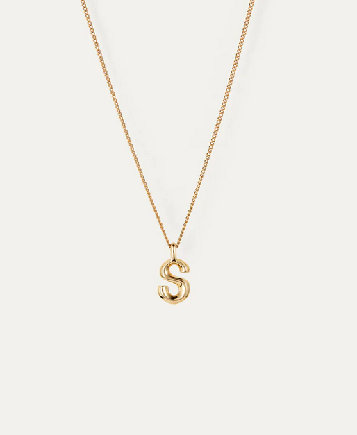 Jenny Bird Small Gold Monogram S Necklace