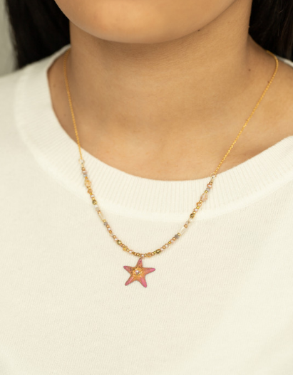 Holly Yashi Peach 'Carmel' Beaded Necklace