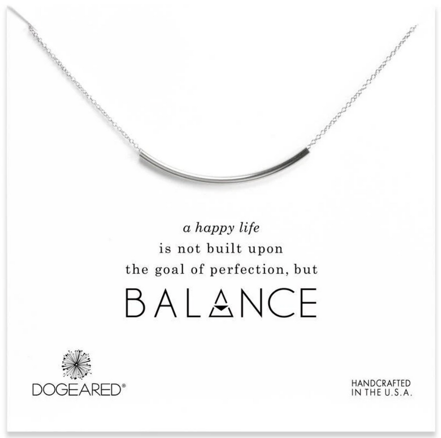 Dogeared Silver Ballance Tube Bar Necklace