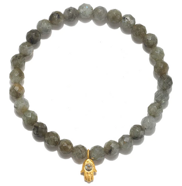 Satya Labradorite Hamsa Stretch Bracelet