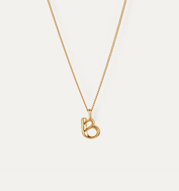 Jenny Bird Small Gold Monogram B Necklace