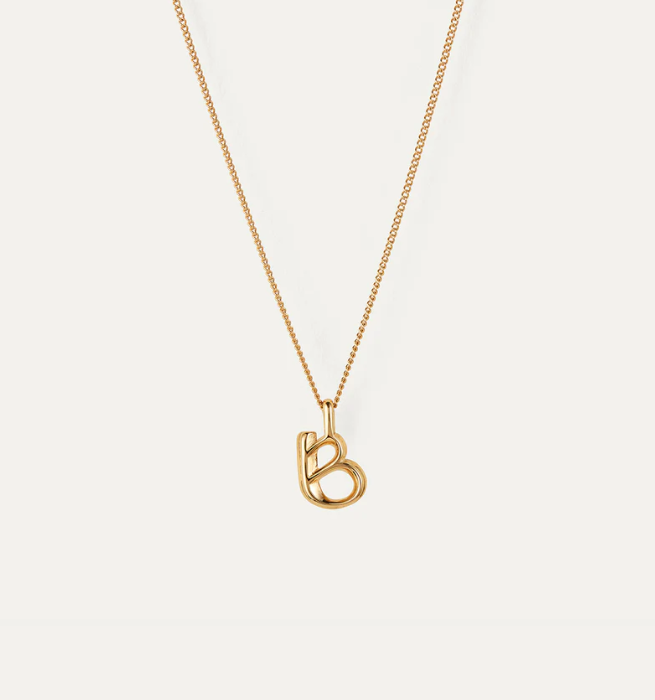 Jenny Bird Small Gold Monogram B Necklace