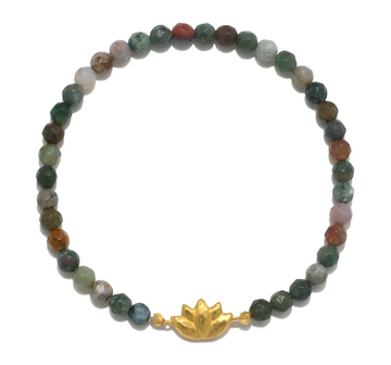 Satya Fancy Jasper Lotus Stretch Bracelet